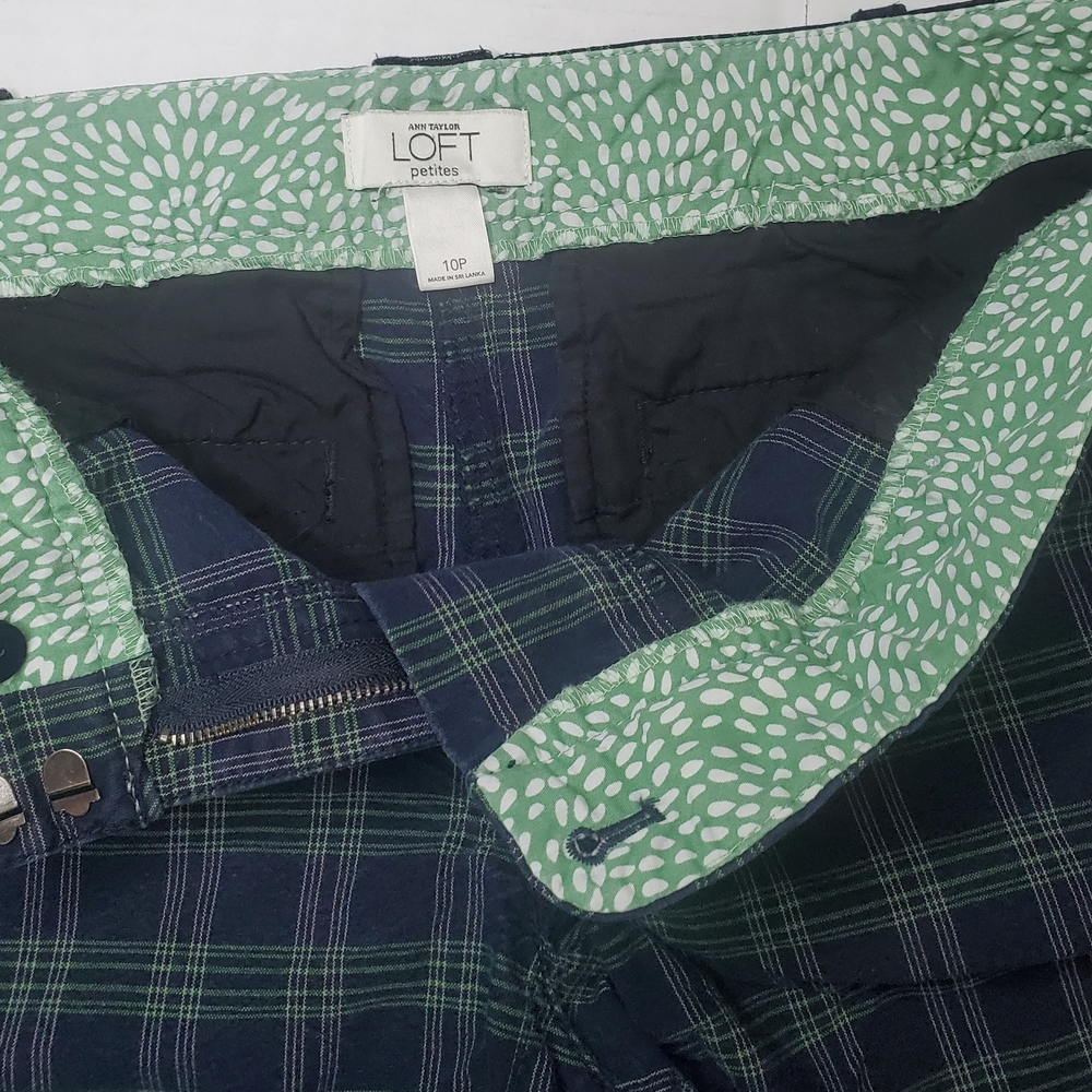 LOFT Navy and Green Shorts size 10p